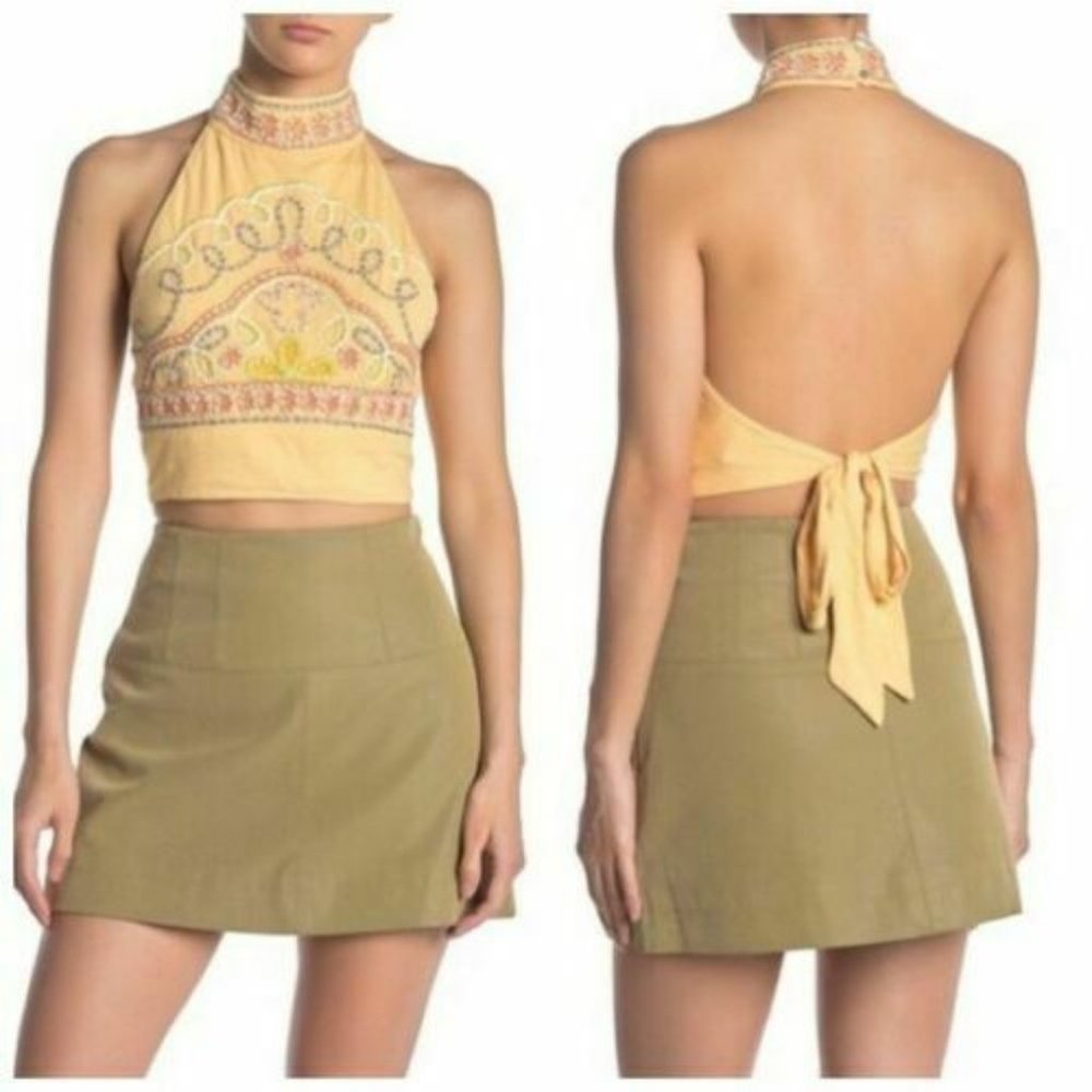 Free People GOA Embroidered Tank Nectar L (12-14)